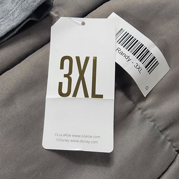 LulaRoe Randy Disney Womens 3XL Gray Blue Shirt Top 3/4 Sleeve All Ove Print - Picture 6 of 10